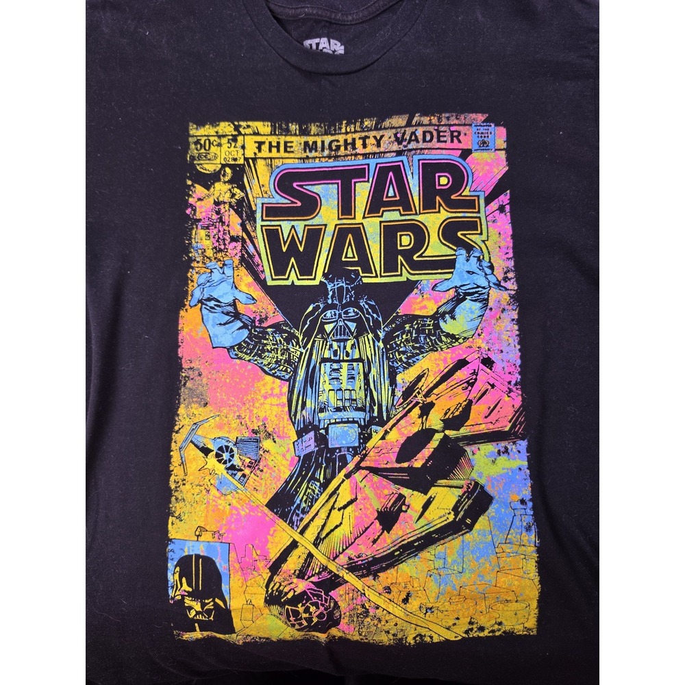 Star Wars Shirt Mens Large Black Darth Vader Mighty Vader Comic Graphic Tee